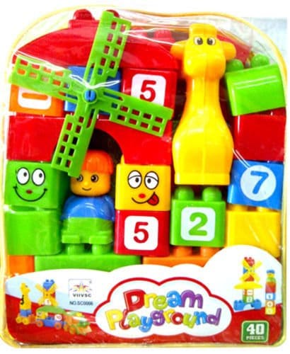 Dream Playground Educational Toy 40 PCs Blocks (Multicolor)