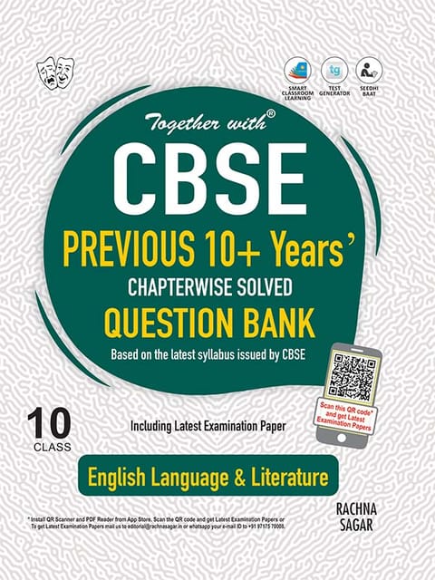Together with English Language & Literature CBSE Previous 10+ Years Question Bank for Class 10 Term I & Term II (For 2021-2022 Examination)