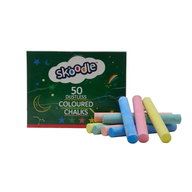 Skoodle 50 Coloured Dustless Chalks