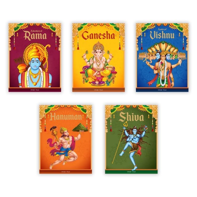 Children's First Mythology Stories - Pack of 5 books (Ram, Shiva, Hanuman, Ganesha, Vishnu) (4 to 7 years)