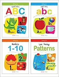 Writing Practice Boxset: Pack of 4 Books (Writing Fun: Write And Practice Capital Letters, Small Letters, Patterns and Numbers 1 to 10)