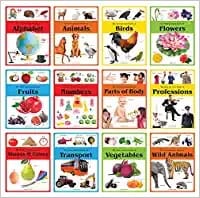 Early Learning Picture Books Boxset : Pack of 12 Picture Books For Kids (Wipe & Clean)- Alphabet, Animals, Numbers, Fruits, Birds, Shapes & Colors, Wild Animals, Vegetables, Transport, Flowers, Professions & Part of Body