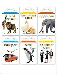My Super Boxset of Board Books For Kids: Opposites, Wild Animals, Farm Animals and Pets, Birds, Transport, People At Work (Pack of 6 Early Learning Board Books with Attractive shape)