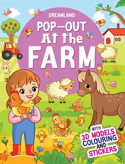 Pop-Out At the Farm- With 3D Models Colouring Stickers : Interactive & Activity  Children Book