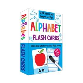 Flash Cards Alphabet - 30 Double Sided Wipe Clean Flash Cards for Kids (With Free Pen) : Early Learning Children Book