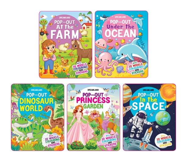 Pop- Out Books Pack- 5 Books : Interactive & Activity  Children Book