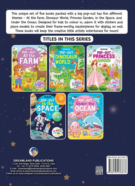Pop-Out In the Space- With 3D Models Colouring Stickers : Interactive & Activity  Children Book