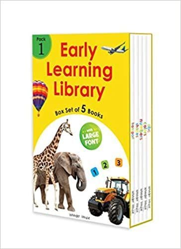 Early Learning Library Pack 1 : Box Set of 5 Books Alphabet, Numbers, Colors, Shapes and Transport (Big Board Books Series, Large Font)