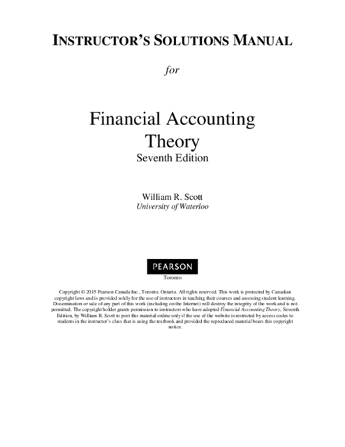 Solutions Manual on Financial Accounting