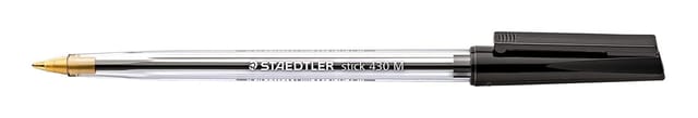 Staedtler Stick 430 M-9 Medium Ballpoint Pen - Pack of 10 (Black)