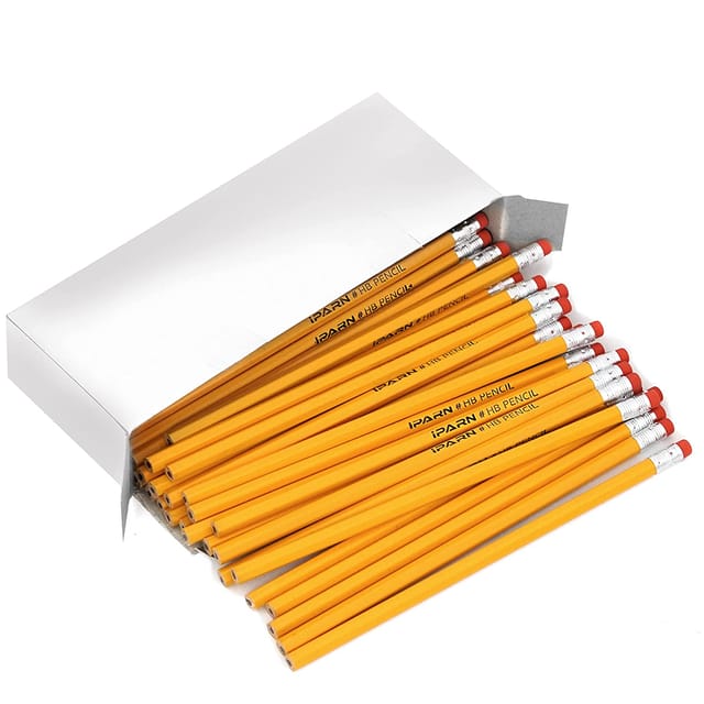 iParn Pencil Pack, Graphite Pencil with Eraser Tip, Office Pencils Pencil for Boys Girl, Pencil For Kids, School Pencil, Pencil with Eraser #HB Yellow Pencils - 50 Pencils