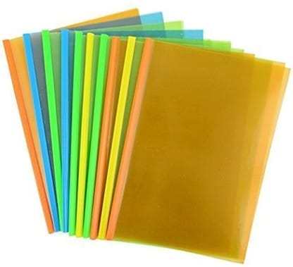 polypropylene A4 Paper Stick File??(Set Of 10, Multicolor)