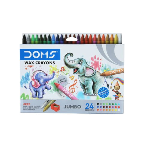 Doms jumbo wax crayons 24 shades