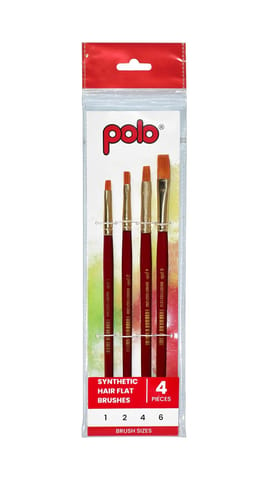 Polo Synthetic Round Flat Brush Set of 4
