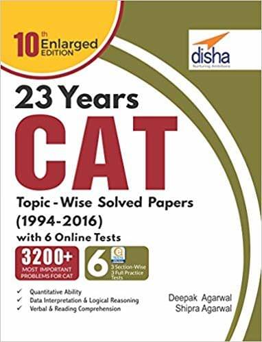 23 years CAT TopicWise Solved Papers (19942016) with 6 Online Practice Sets