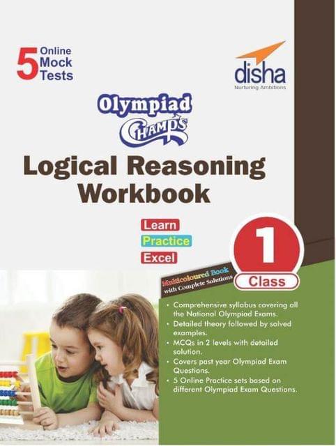Olympiad Champs Logical Reasoning Workbook Class 1 with 5 Mock Online Olympiad Tests